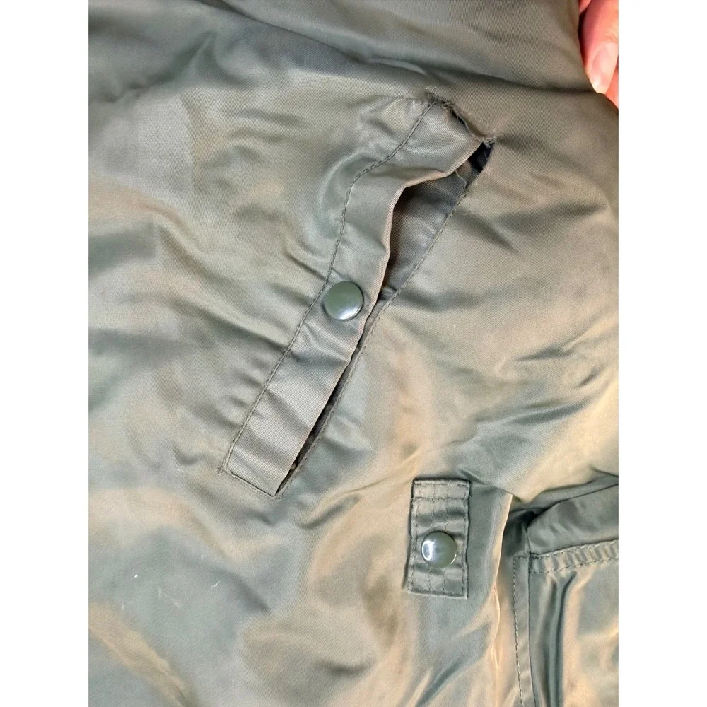 Vintage Military Style Flight Bomber Jacket Mens XL Green Insulated Workwear Y2K